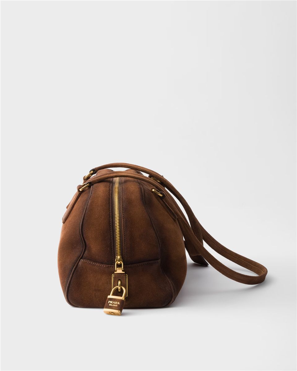Prada bowling medium suede bag-PRADA-Verso