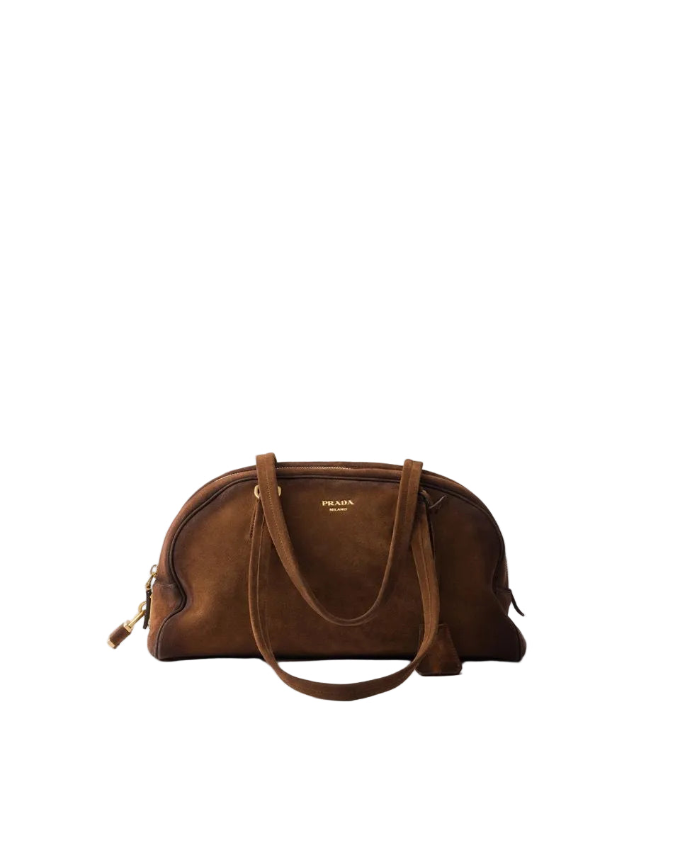 Prada bowling medium suede bag-PRADA-Verso