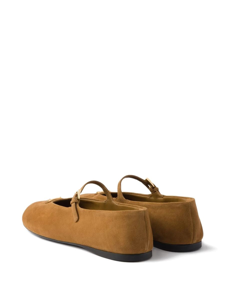 Prada buckle strap suede ballerinas-PRADA-Verso