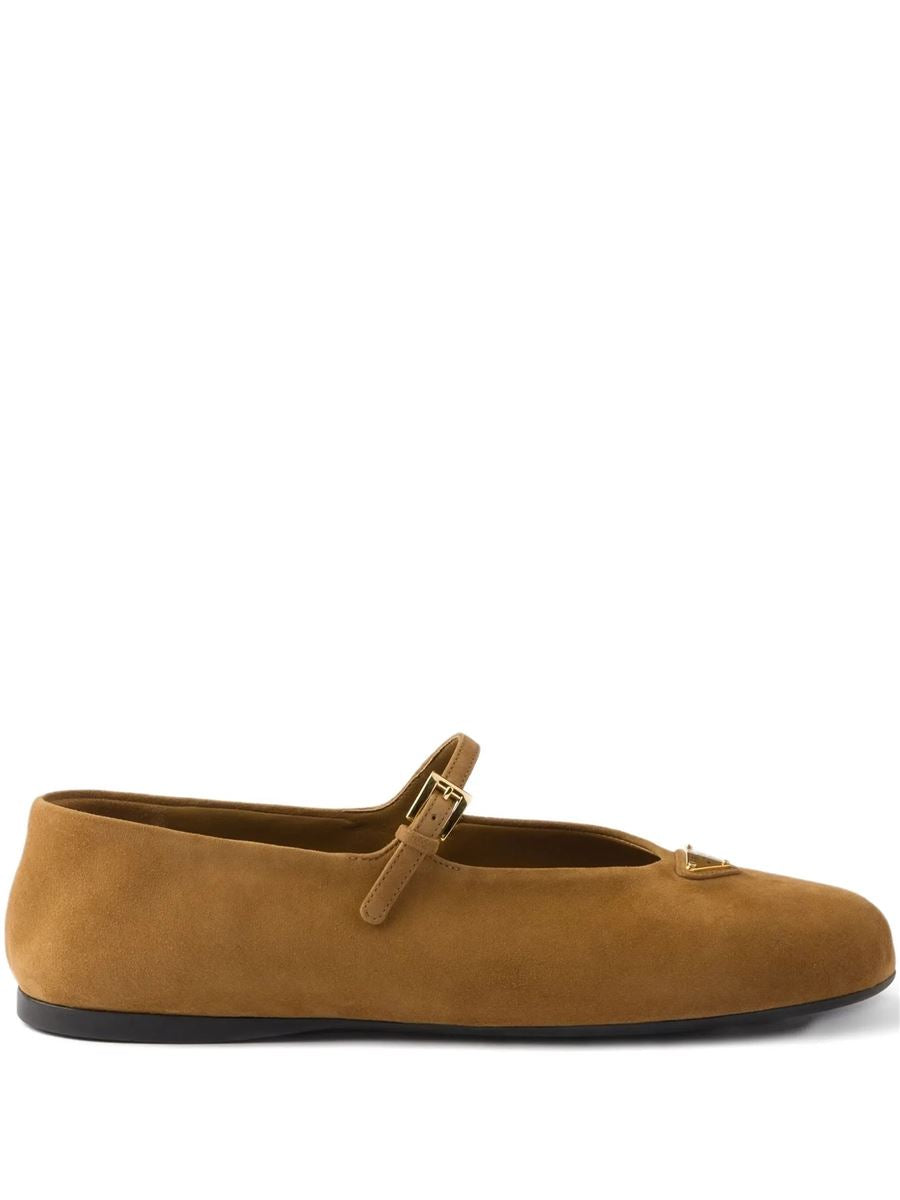 Prada buckle strap suede ballerinas-PRADA-Verso