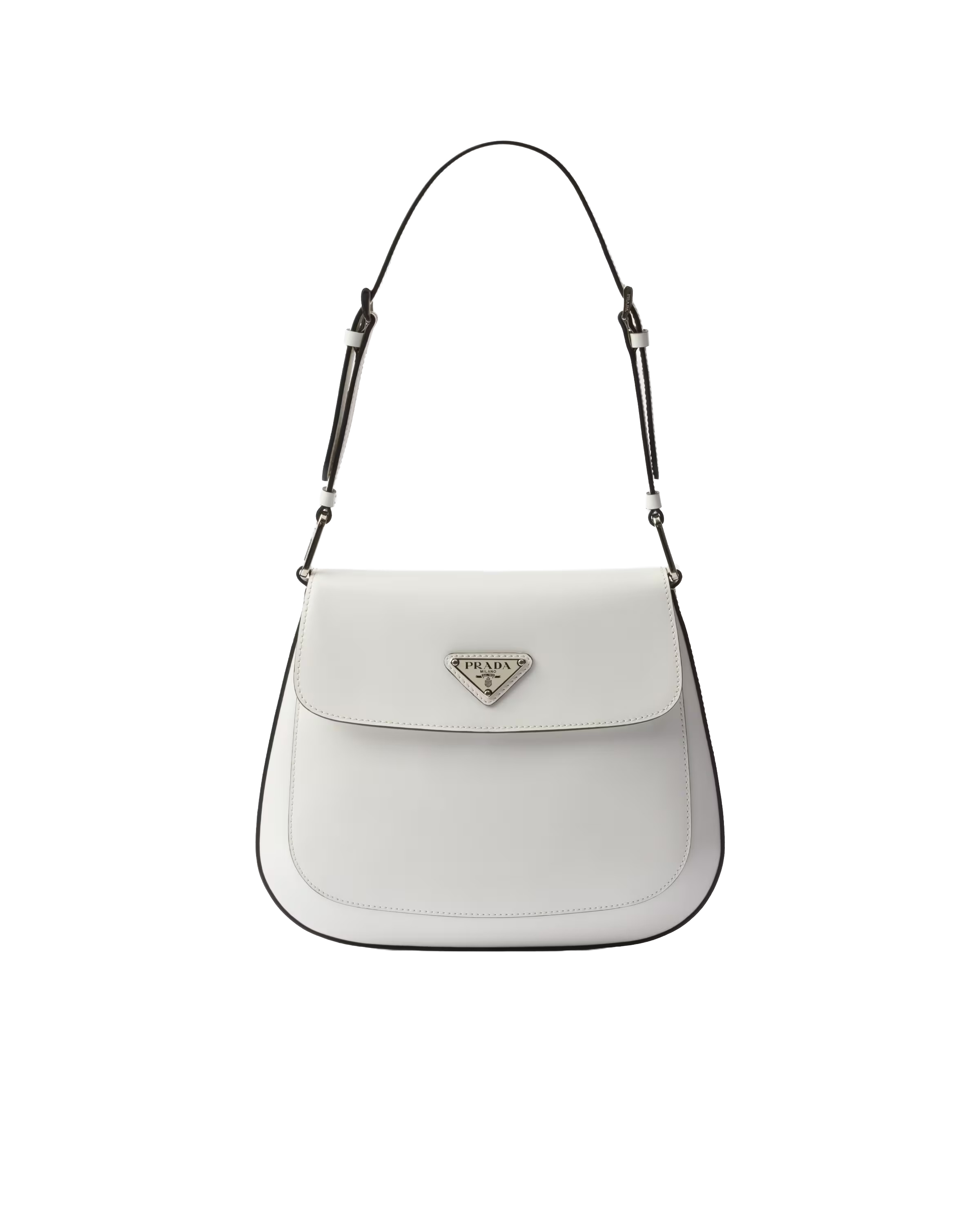 Prada cleo medium brushed leather shoulder bag-PRADA-Verso