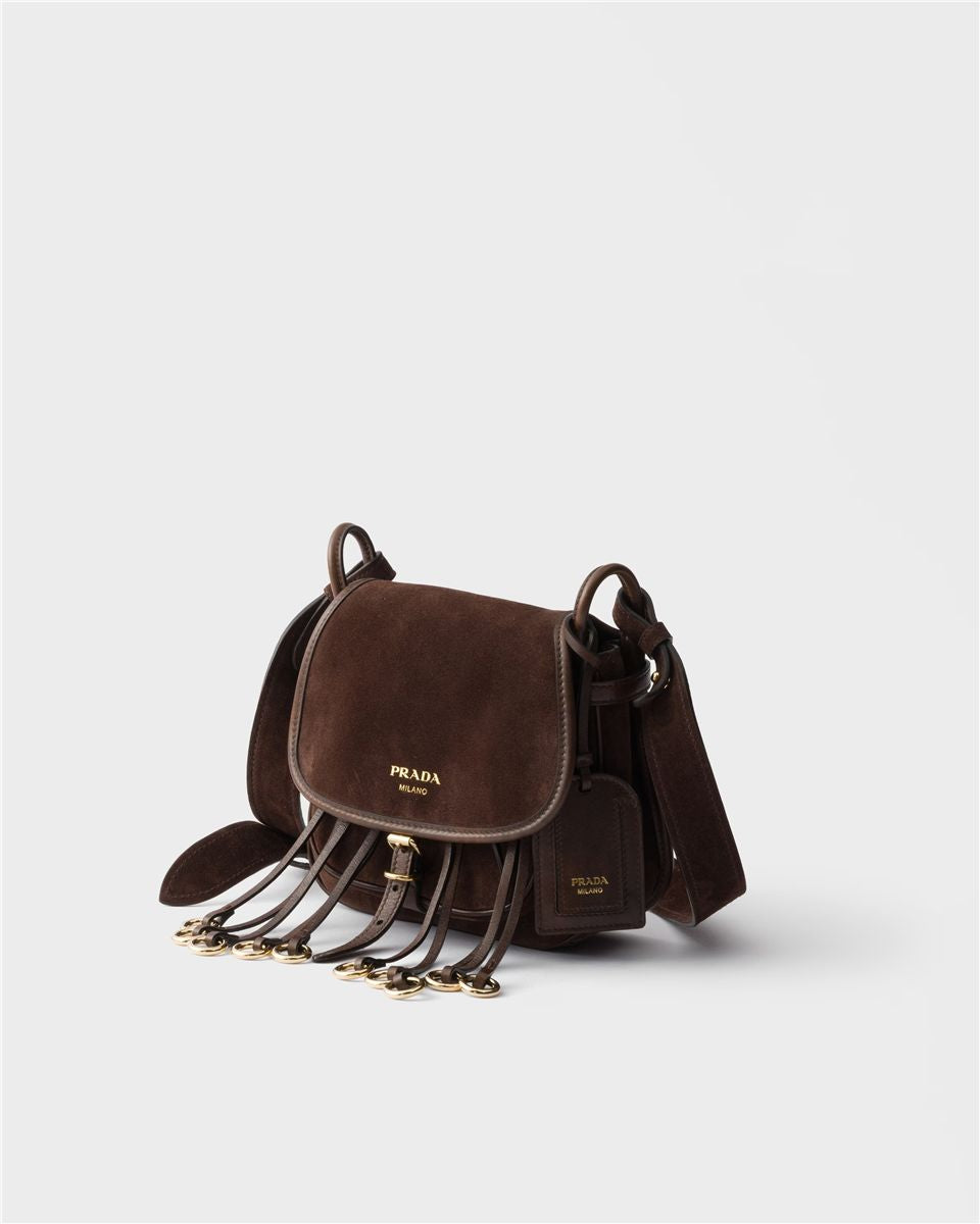 Prada corsaire suede mini shoulder bag-PRADA-Verso