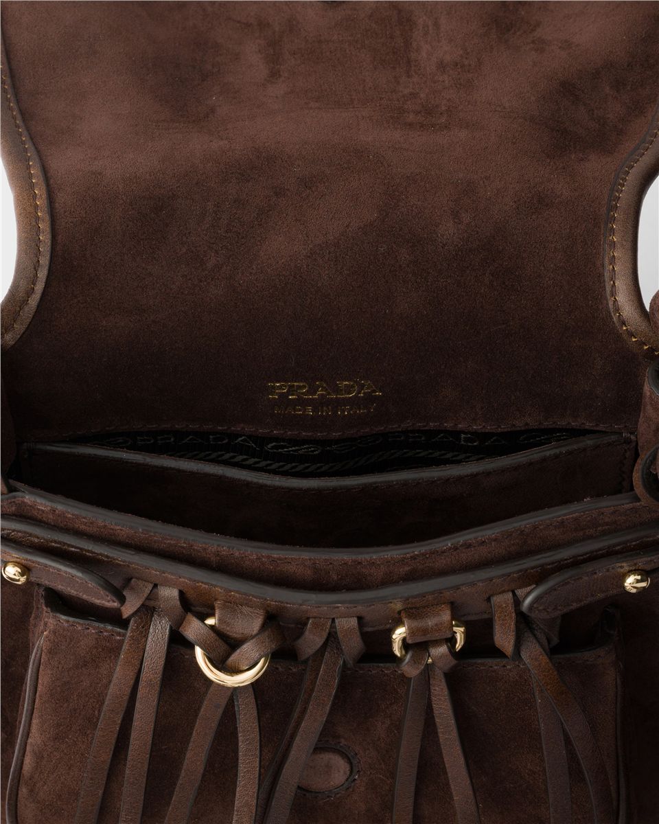 Prada corsaire suede mini shoulder bag-PRADA-Verso