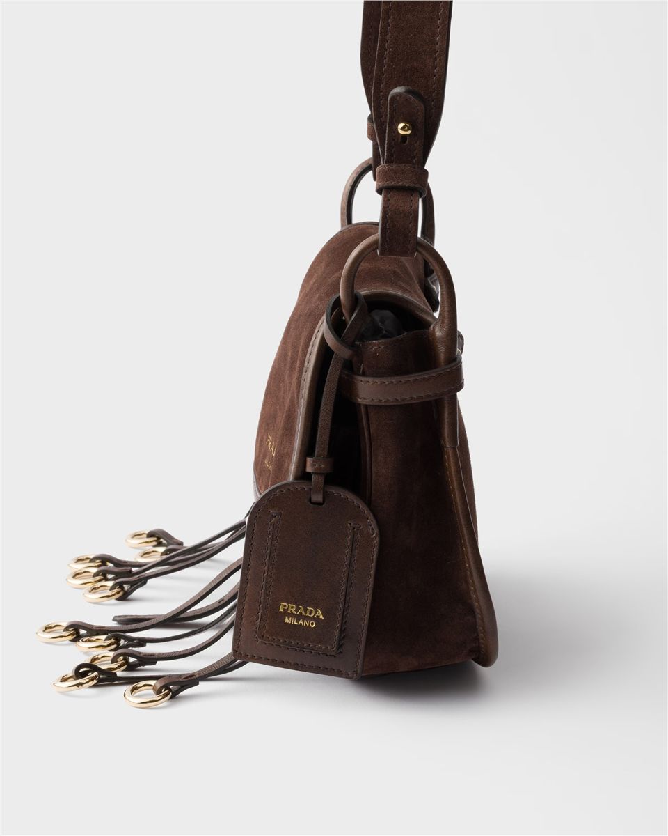Prada corsaire suede mini shoulder bag-PRADA-Verso