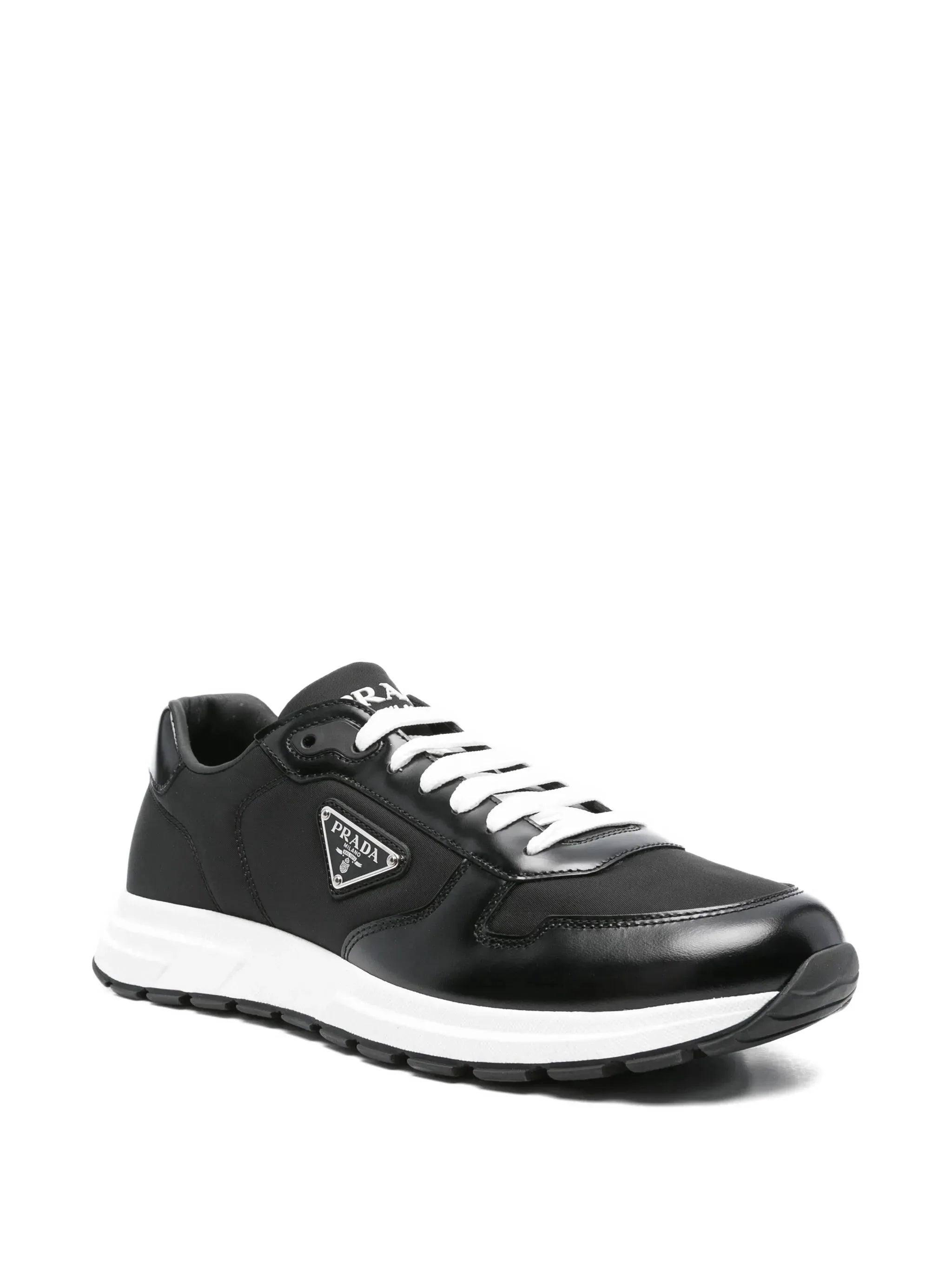Prada leather-panelled sneakers-PRADA-Verso