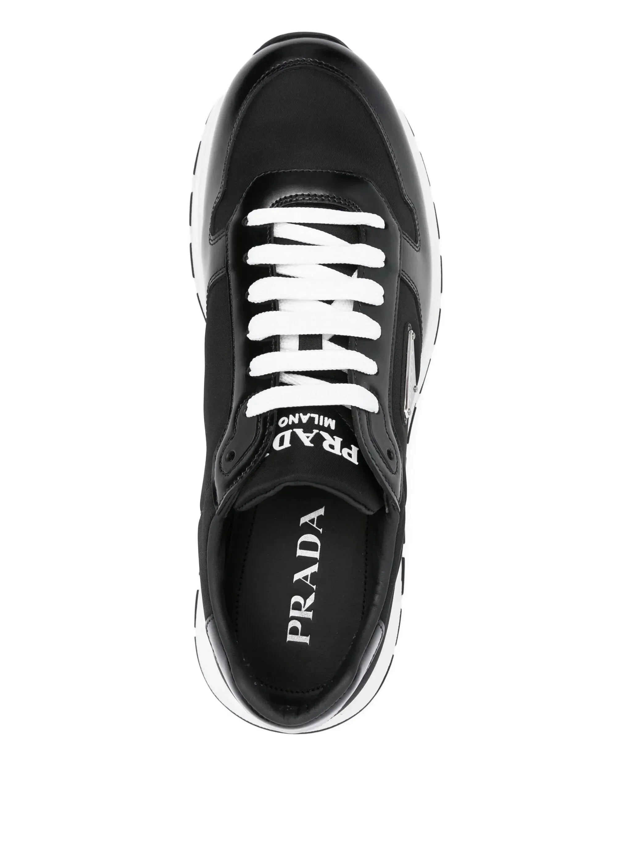 Prada leather-panelled sneakers-PRADA-Verso