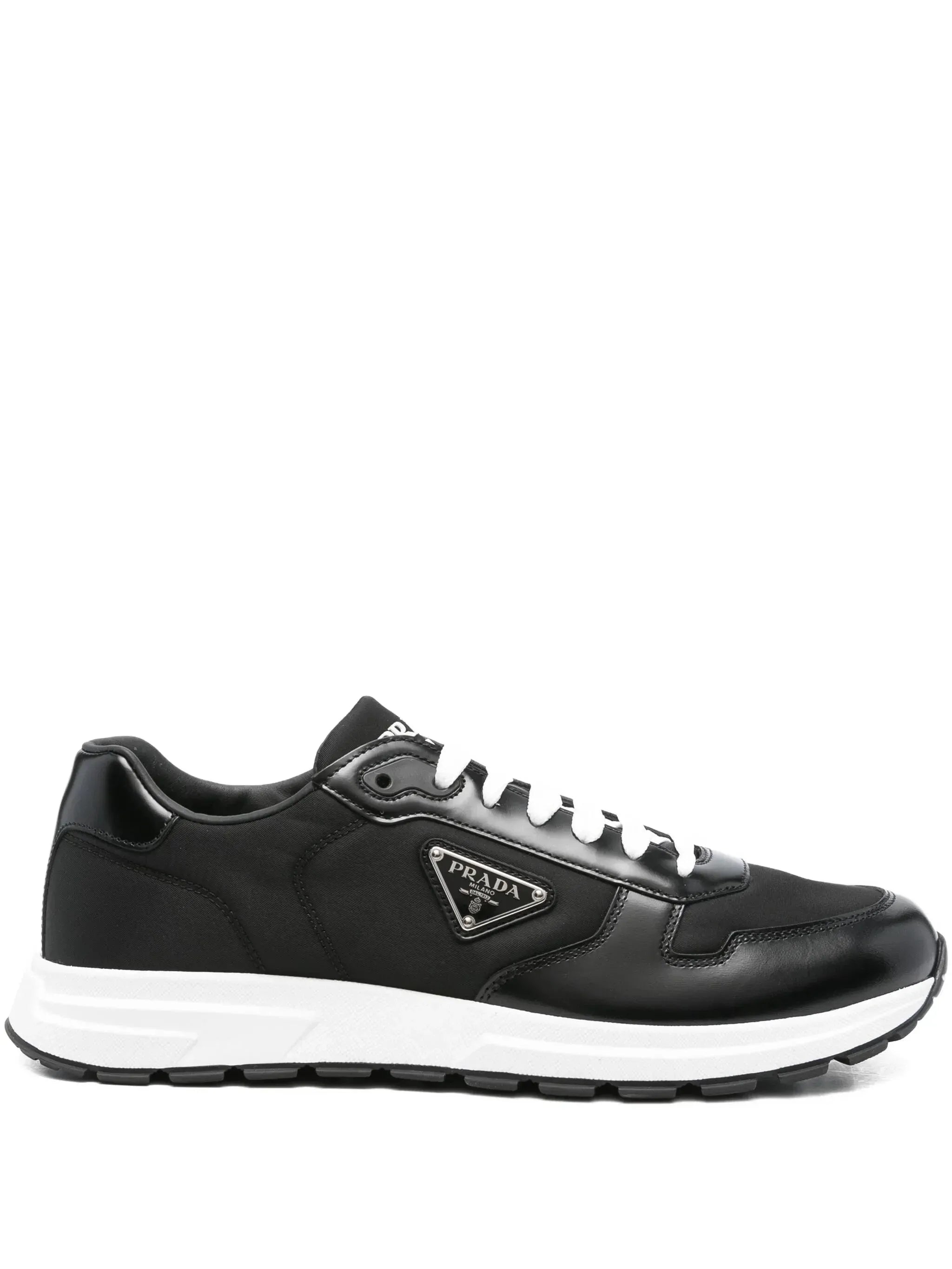 Prada leather-panelled sneakers-PRADA-Verso