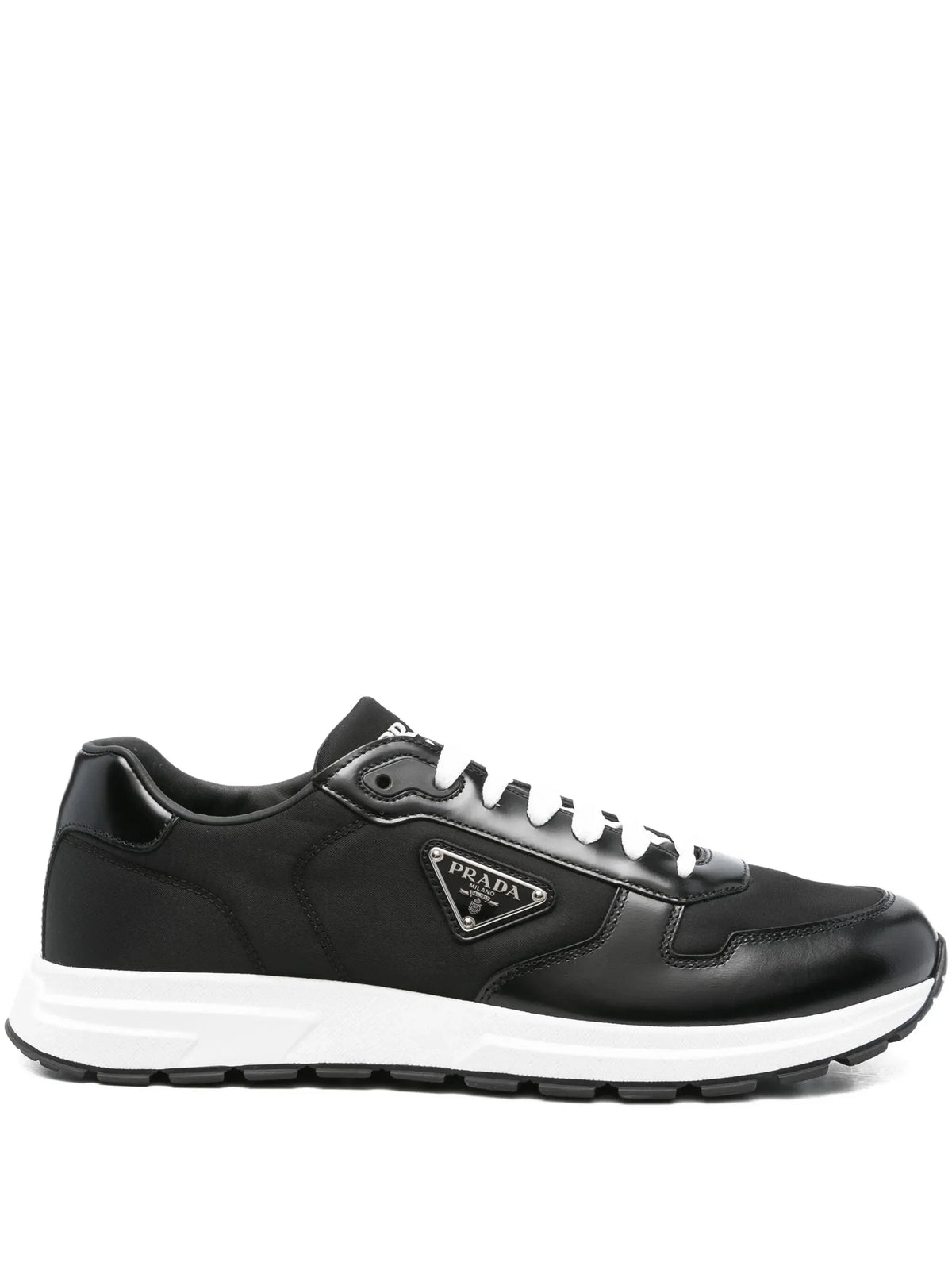Prada leather-panelled sneakers-PRADA-Verso