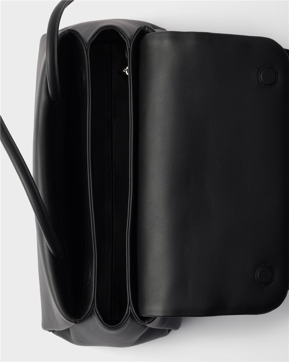 Prada passage medium leather bag with re-nylon flap-PRADA-Verso