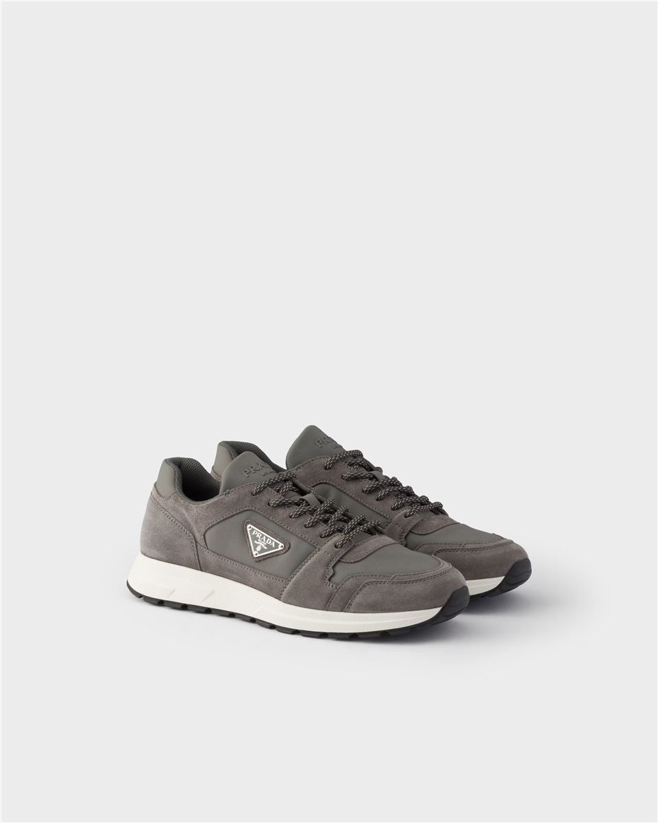 Prax suede and re-nylon sneakers-PRADA-Verso