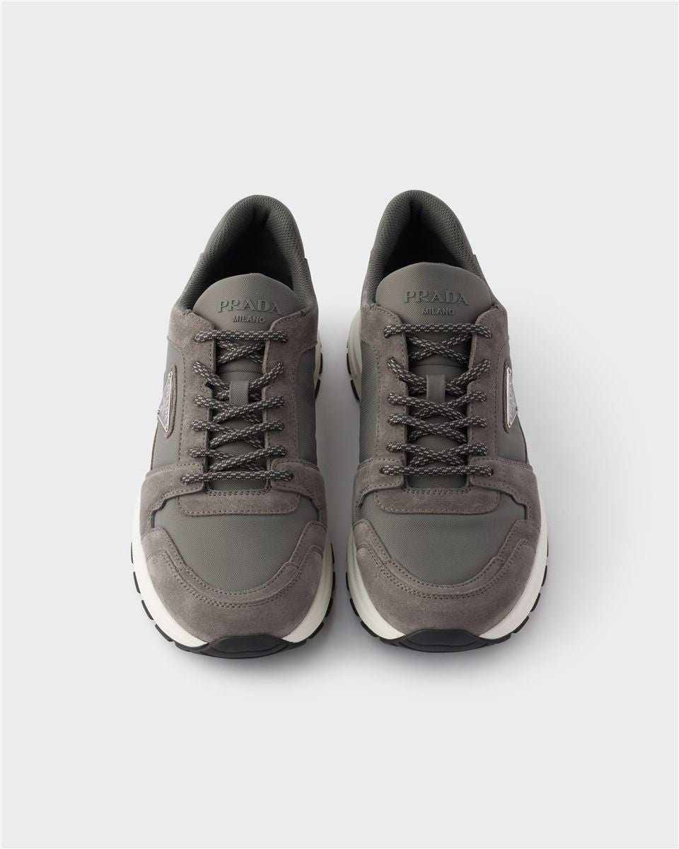Prax suede and re-nylon sneakers-PRADA-Verso