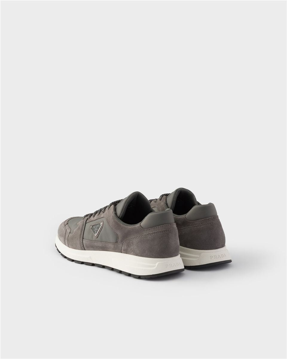 Prax suede and re-nylon sneakers-PRADA-Verso