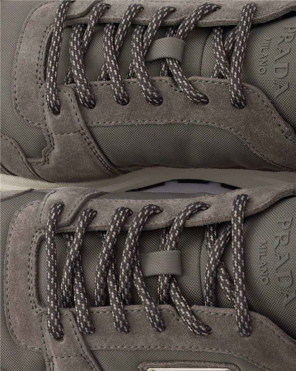 Prax suede and re-nylon sneakers-PRADA-Verso