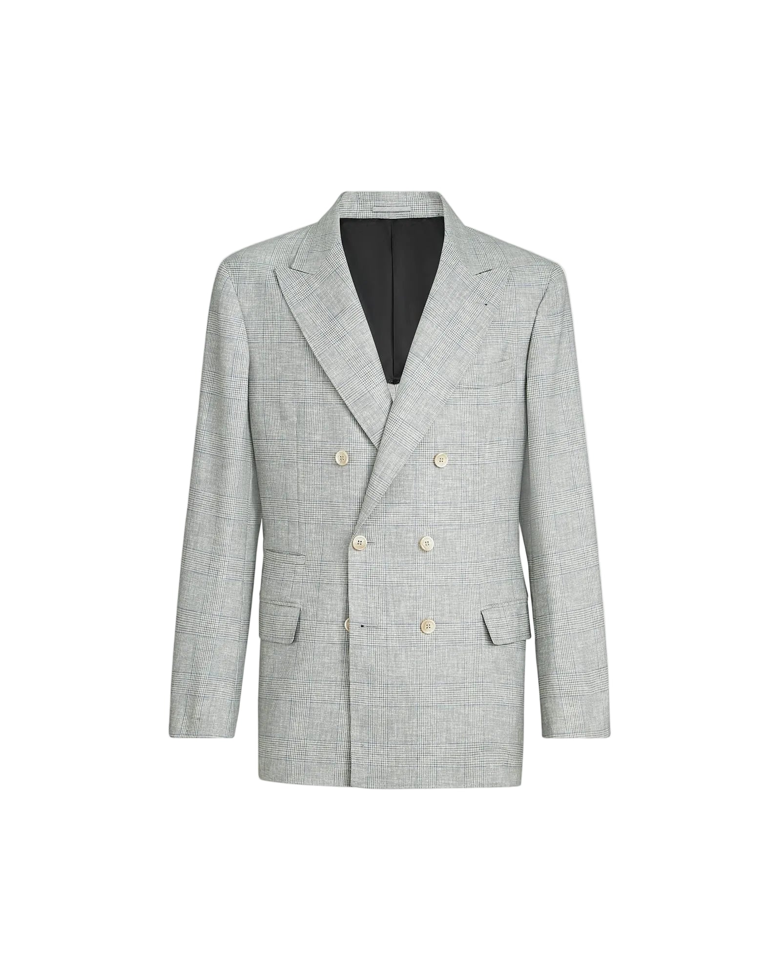 Virgin wool prince of wales fresco one-and-a-half breasted suit-BRUNELLO CUCINELLI-308567-50-Verso