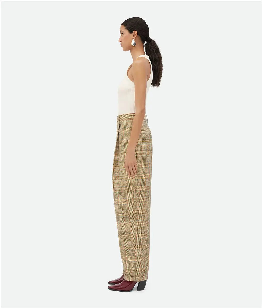 PRINCE OF WALES WOOL TROUSERS BOTTEGA VENETA