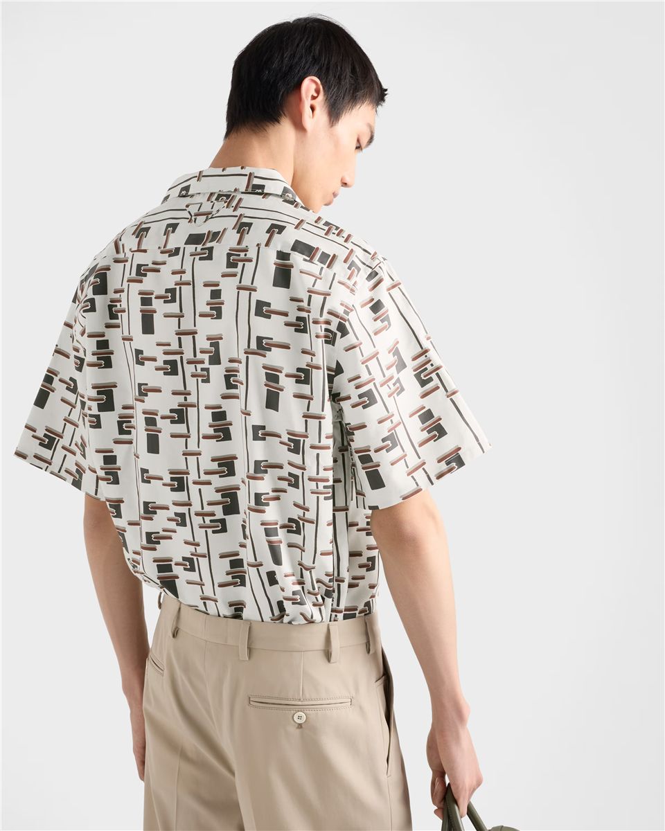 Printed cotton blend shirt-PRADA-Verso
