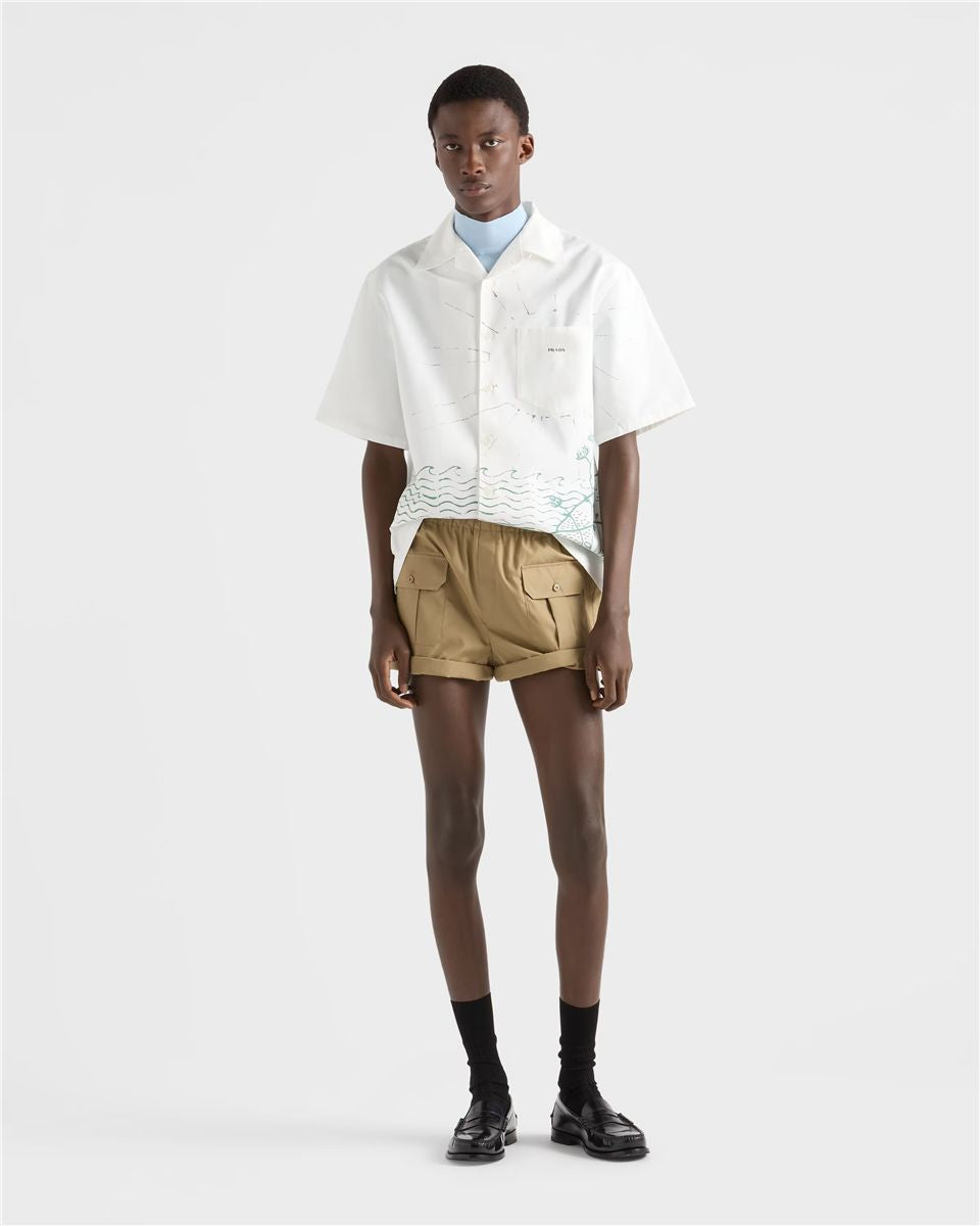 Printed cotton bowling shirt-PRADA-Verso