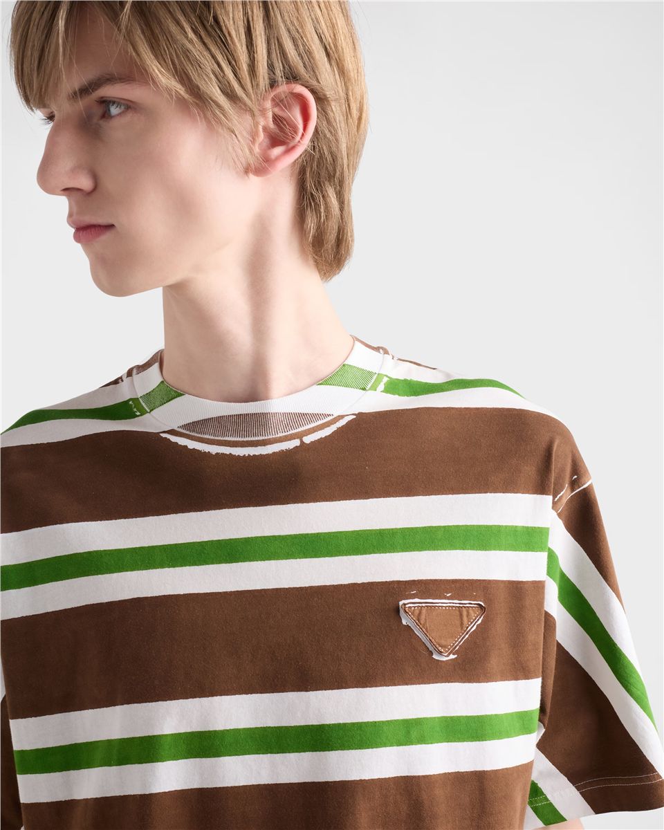 Printed cotton t-shirt-PRADA-Verso