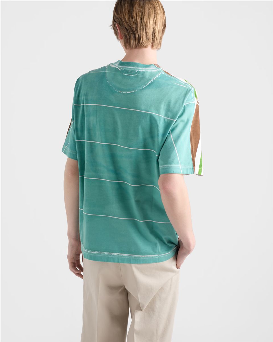 Printed cotton t-shirt-PRADA-Verso