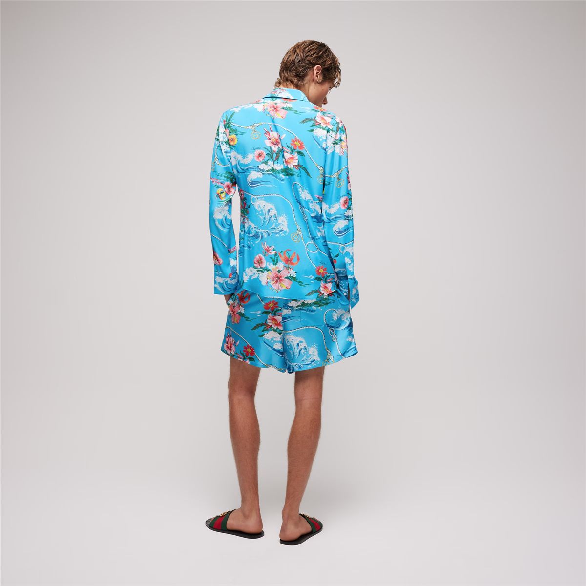 Printed fluid fabric shirt-GUCCI-Verso