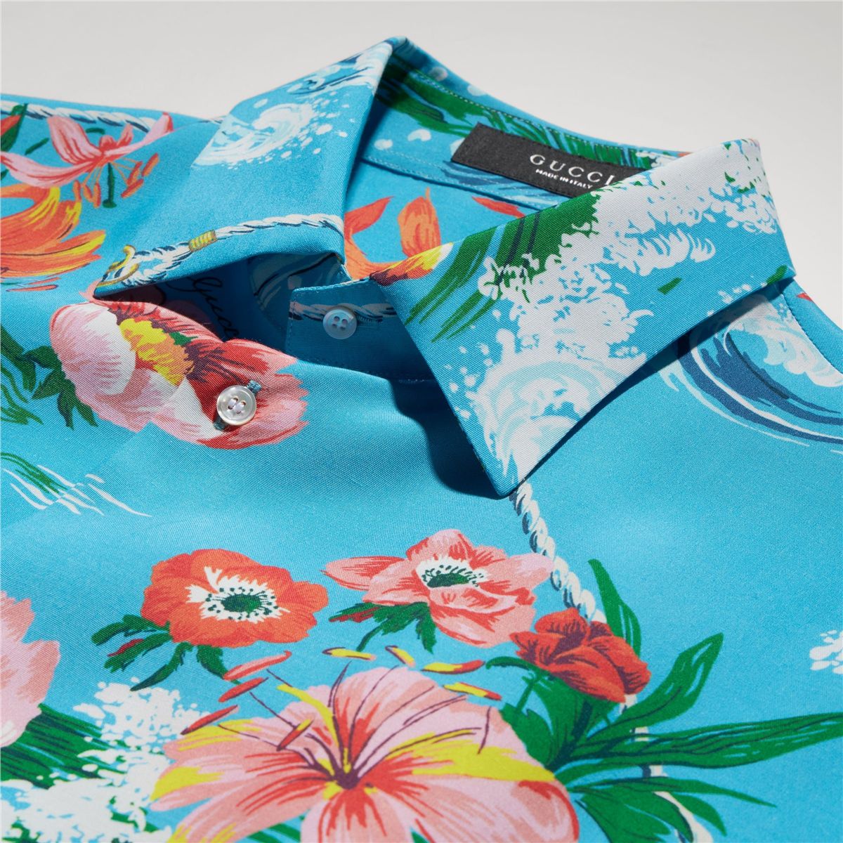 Printed fluid fabric shirt-GUCCI-Verso