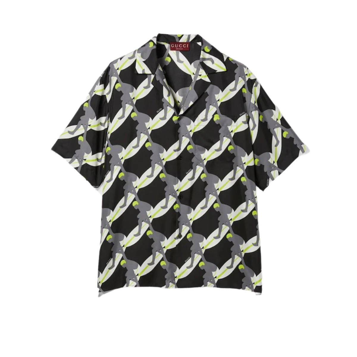 PRINTED SILK BOWLING SHIRT - GUCCI - Verso