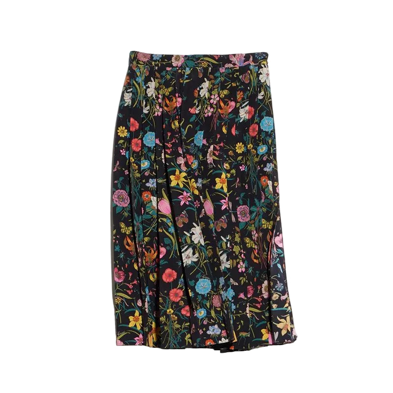 Printed silk midi skirt-GUCCI-311978-40-Verso