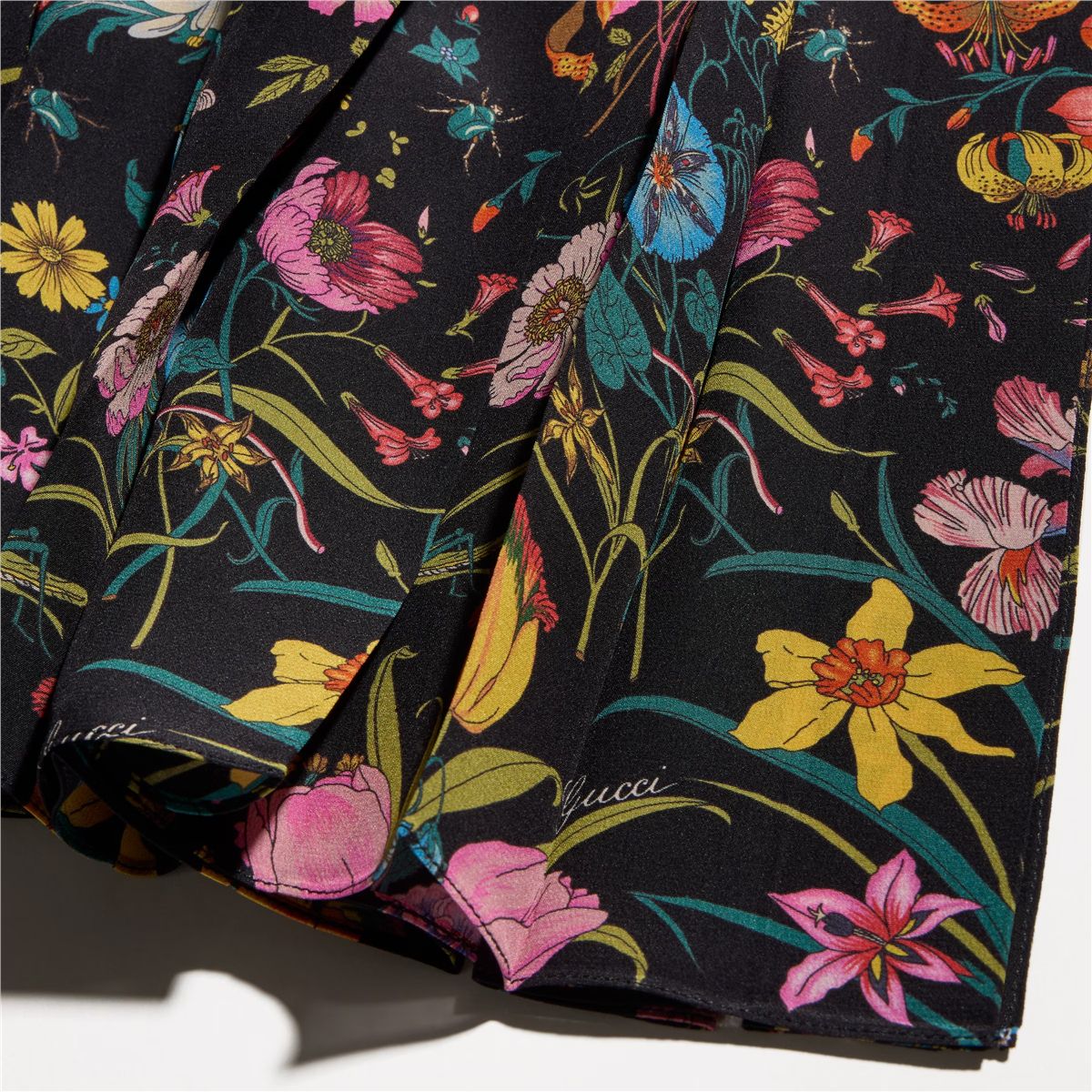 Printed silk midi skirt-GUCCI-Verso