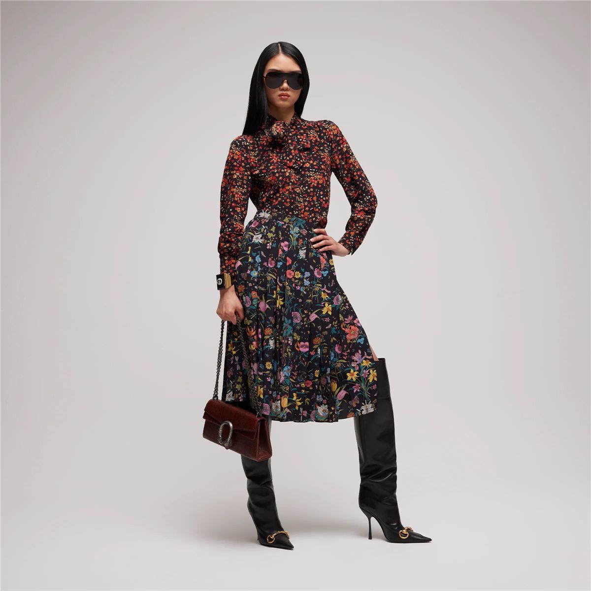 Printed silk shirt-GUCCI-Verso