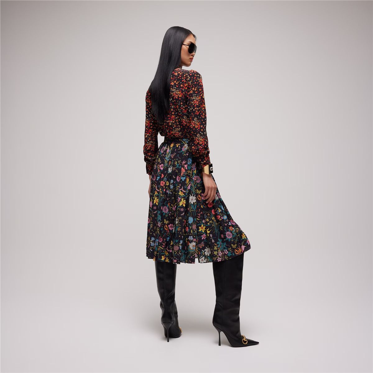 Printed silk shirt-GUCCI-Verso