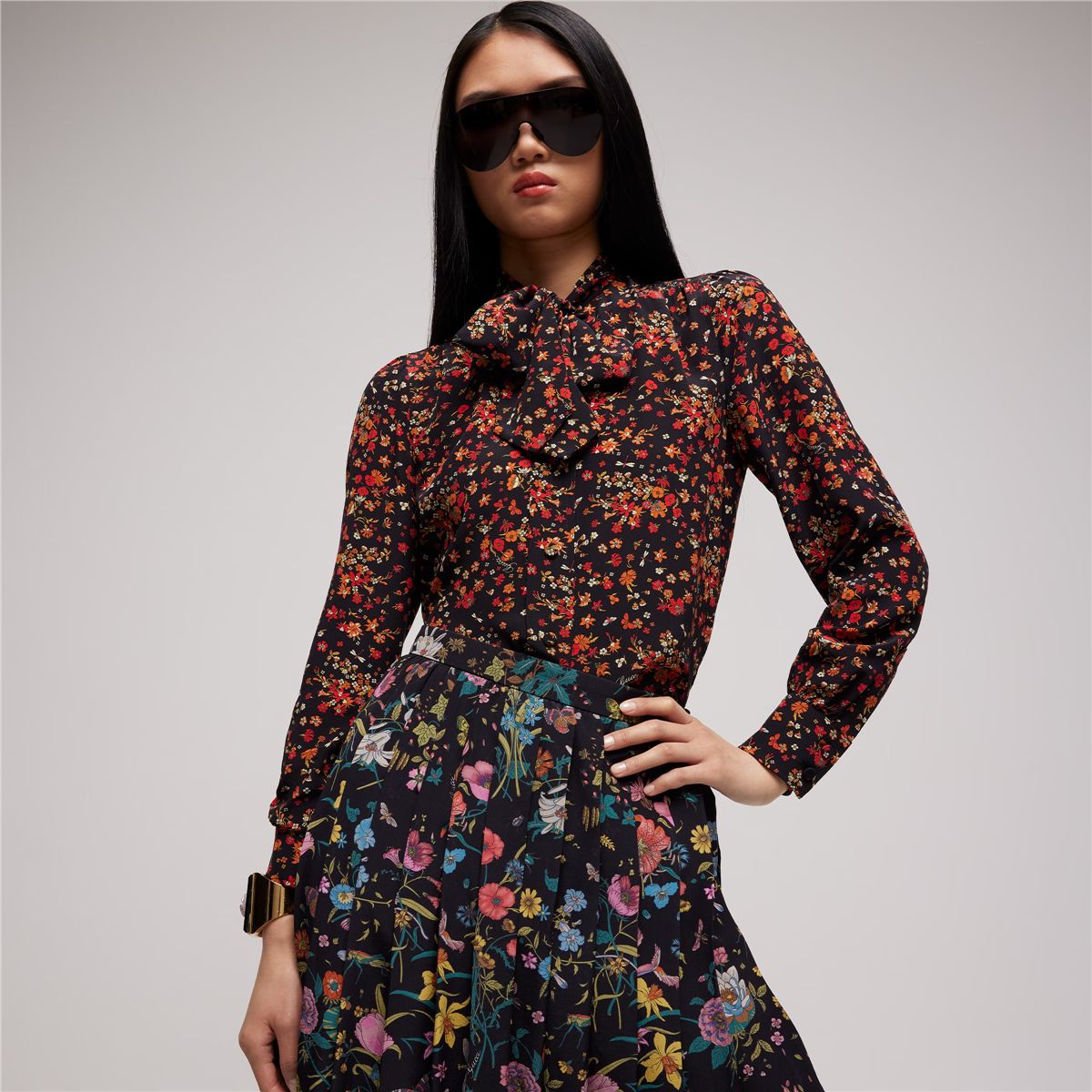 Printed silk shirt-GUCCI-Verso