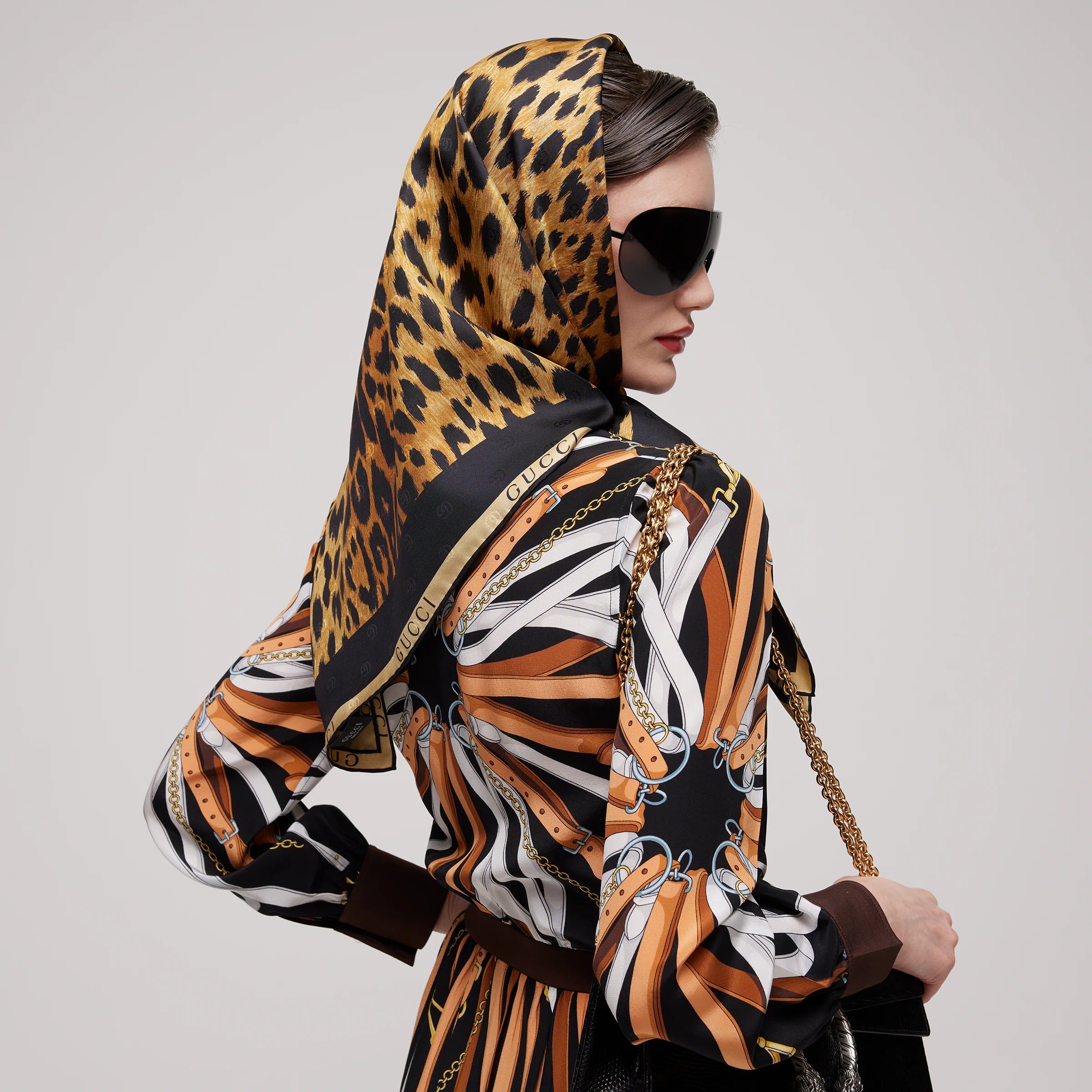 Printed silk twill carré-GUCCI-Verso