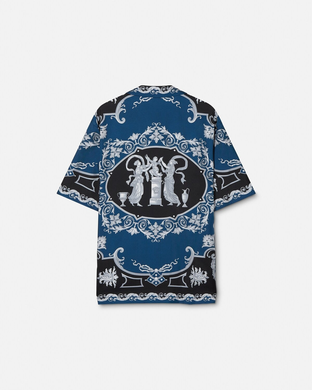 Printed Silk Twill Regular Shirt-VERSACE-Verso
