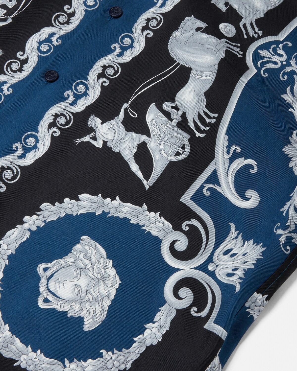 Printed Silk Twill Regular Shirt-VERSACE-Verso