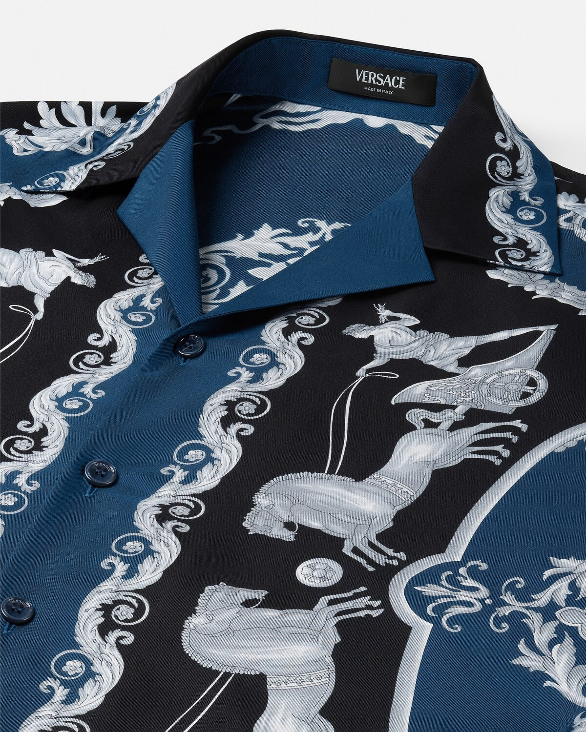 Printed Silk Twill Regular Shirt-VERSACE-Verso