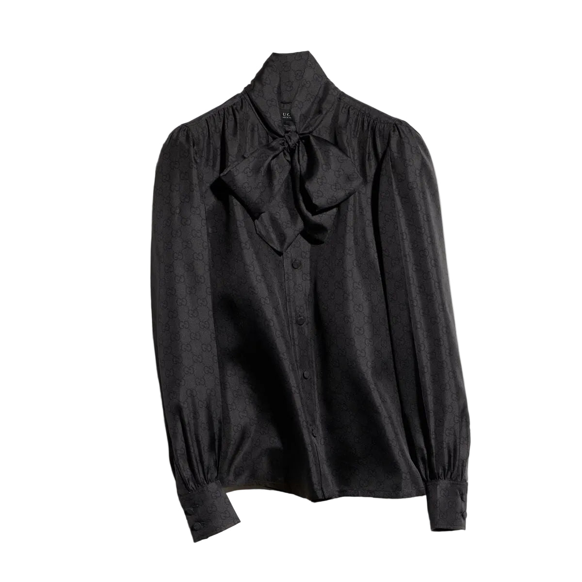 Printed Silk Twill Shirt with Bow-GUCCI-313490-40-Verso