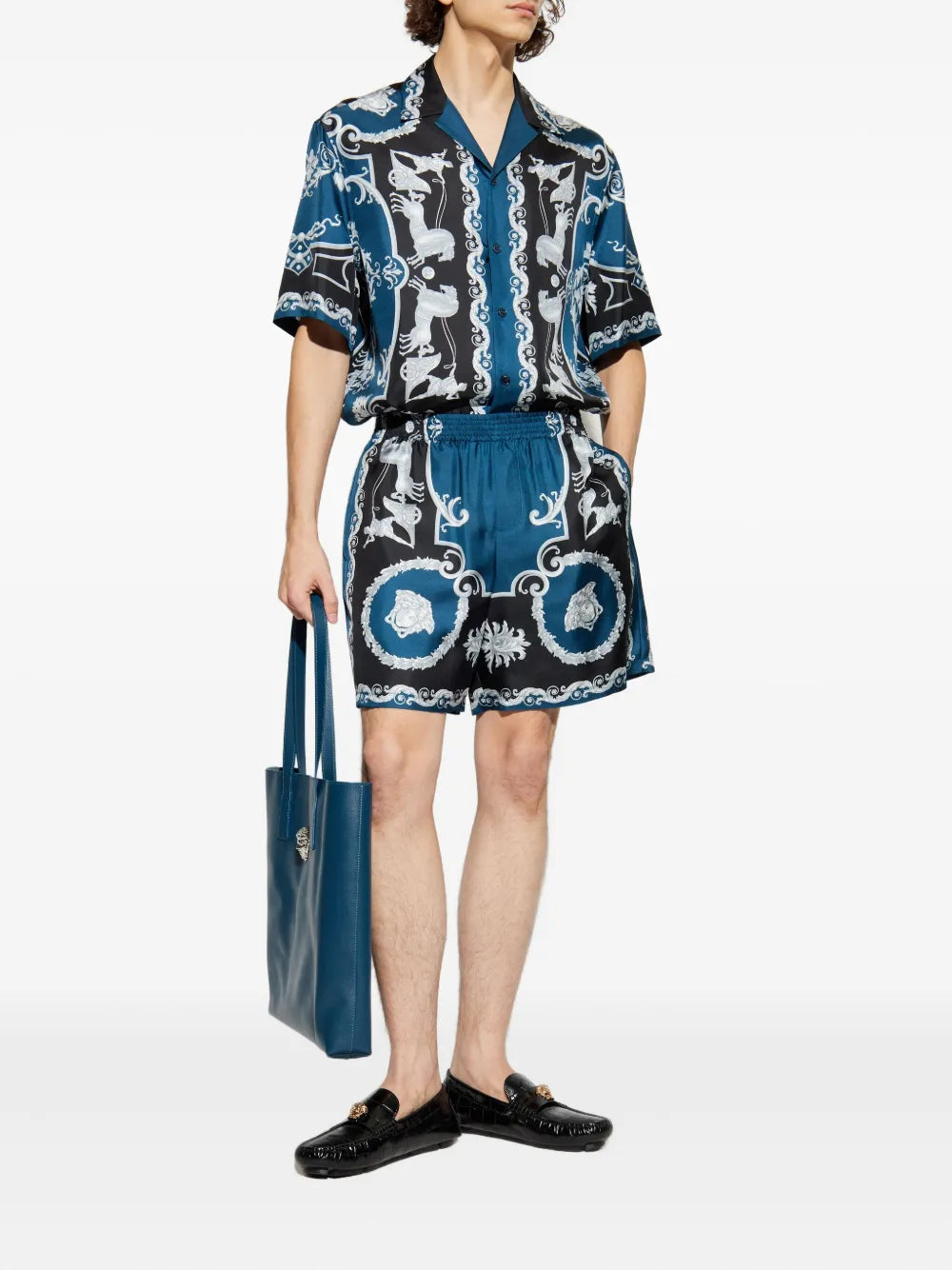 La coupe des dieux silk shorts-VERSACE-Verso