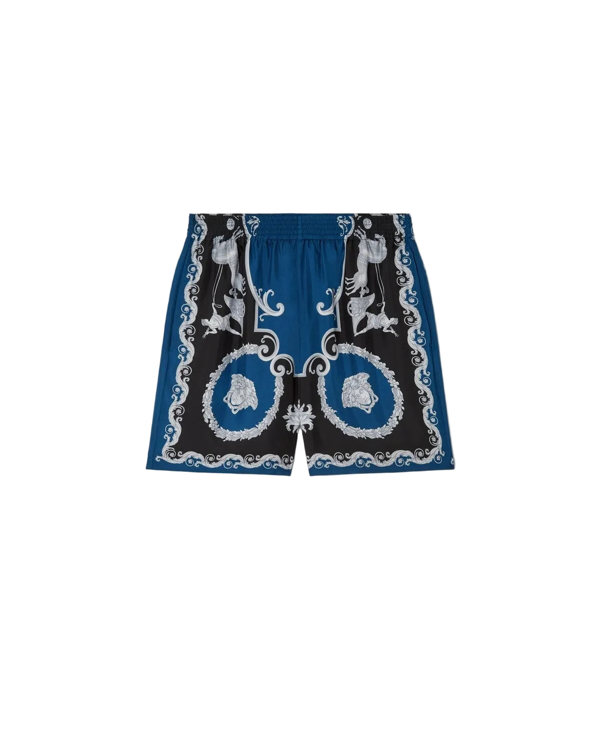 Printed Silk Twill Slim Shorts-VERSACE-Verso
