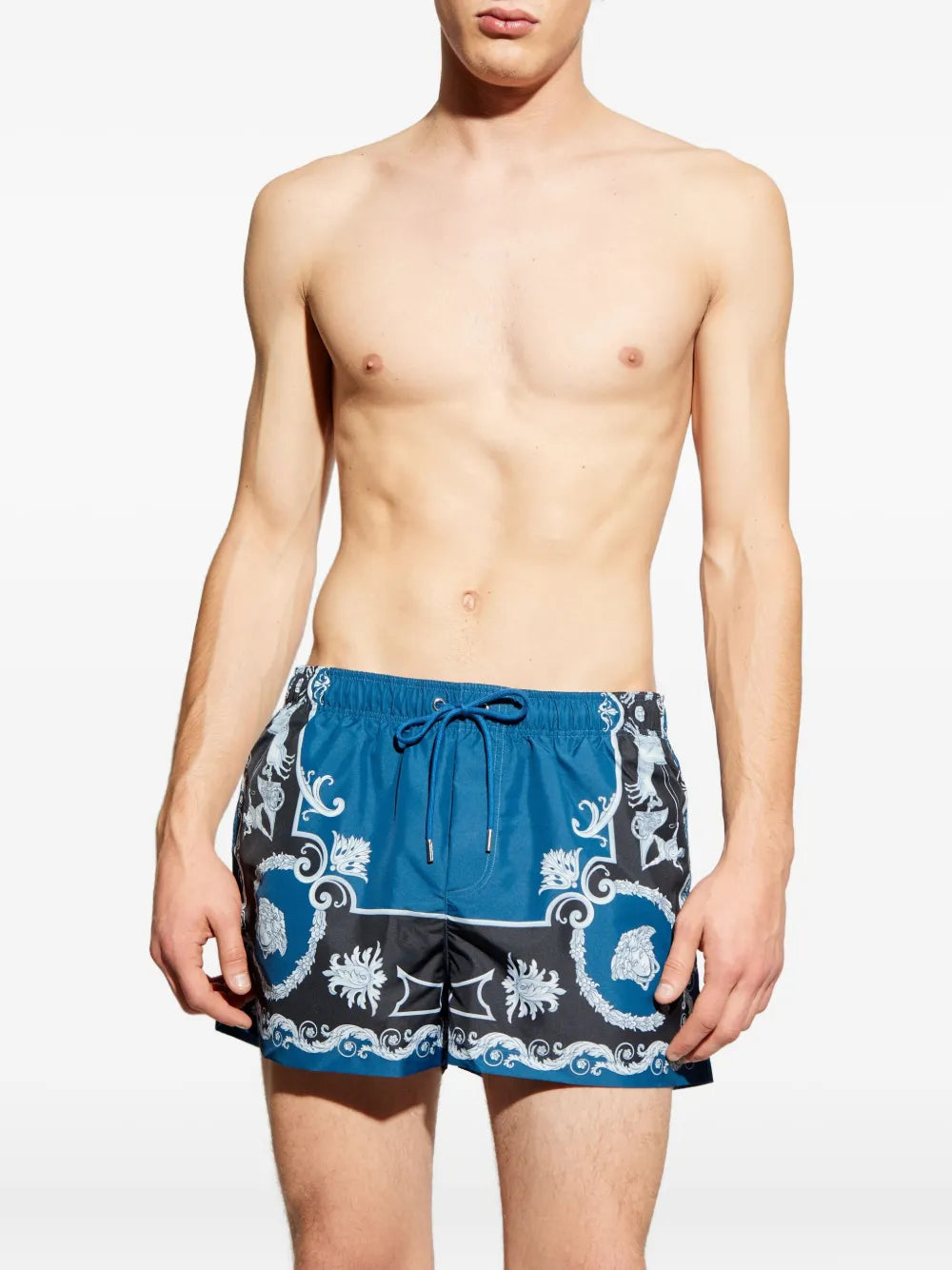 Printed swim shorts-VERSACE-Verso