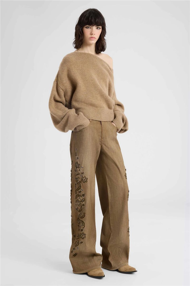 Pure cashmere sweater with back bow detail-ERMANNO SCERVINO-Verso