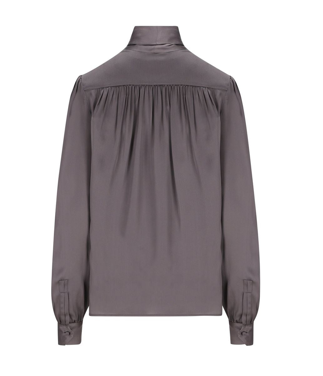 pussy-bow gathered blouse-SAINT LAURENT-Verso