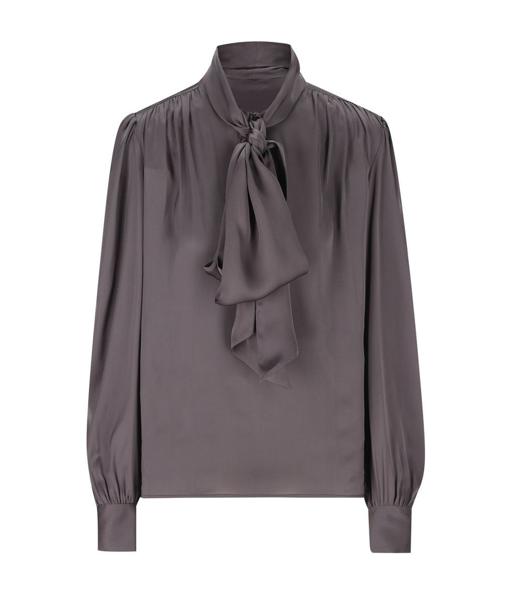 pussy-bow gathered blouse-SAINT LAURENT-Verso