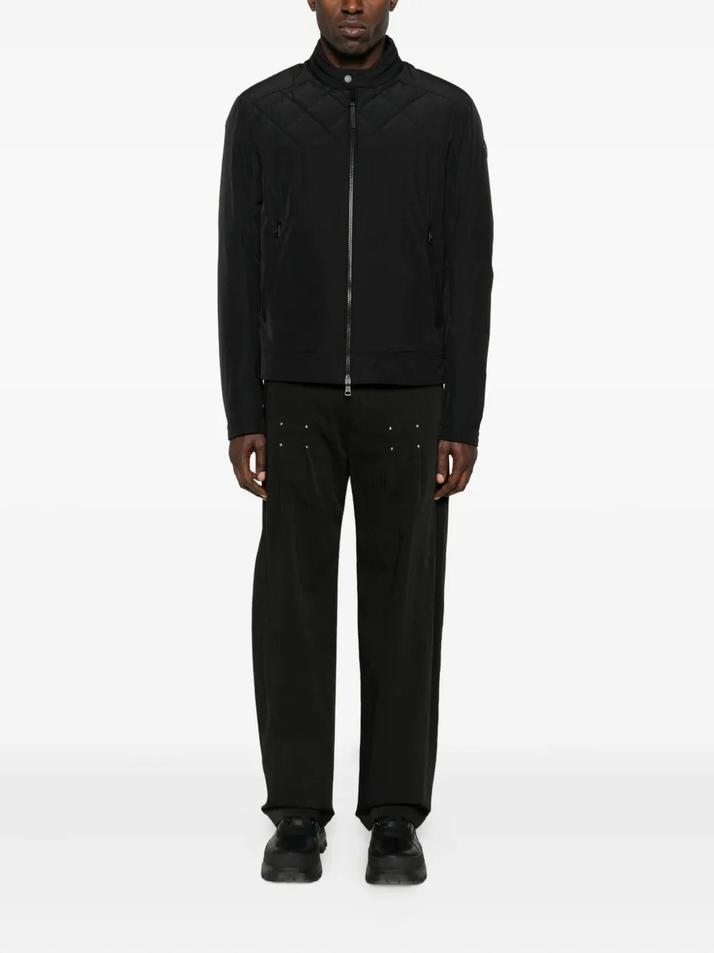 Quilted Diamond-pattern Jacket-MONCLER-Verso