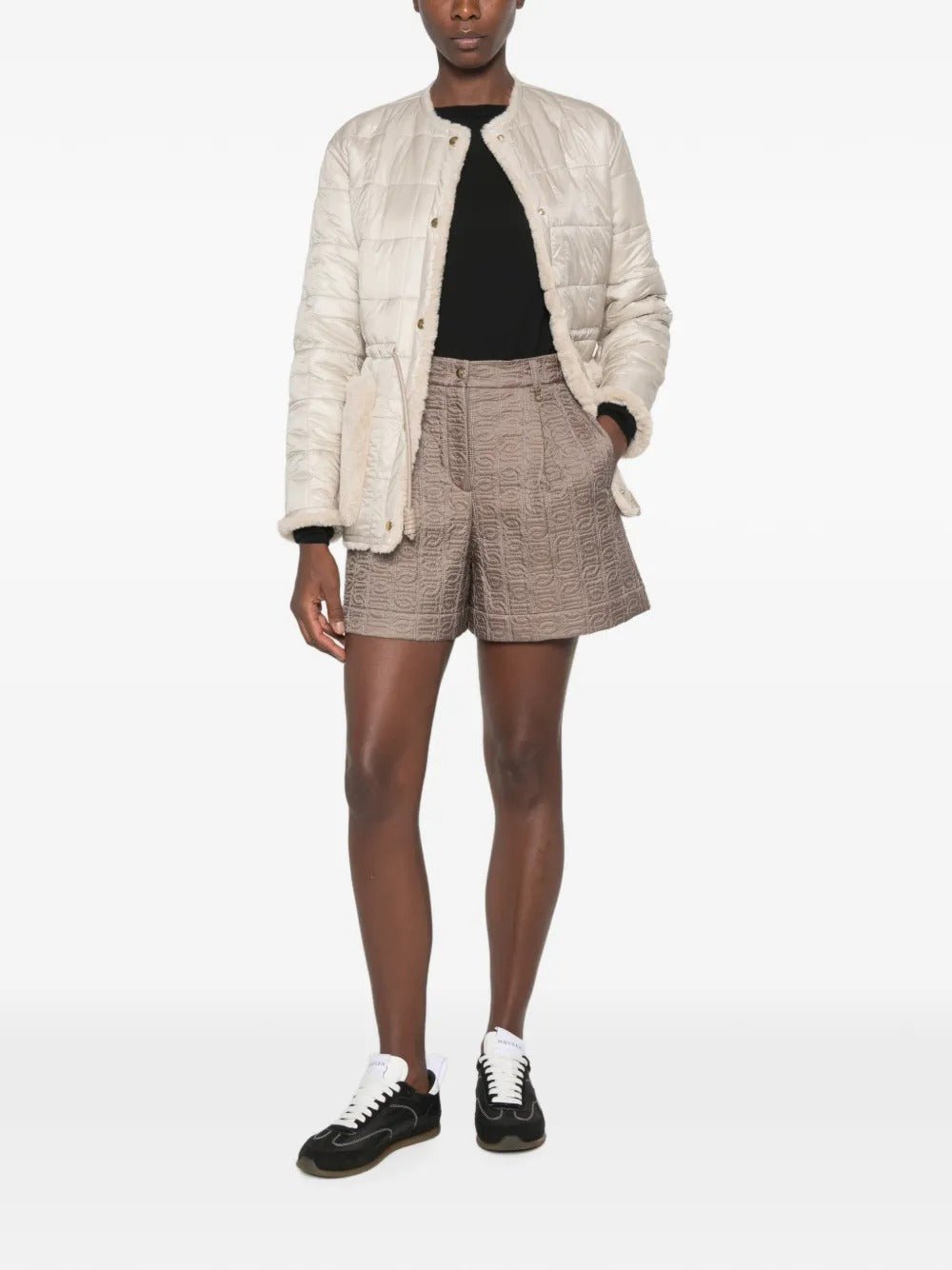Quilted logo-embroidered shorts-MONCLER-Verso