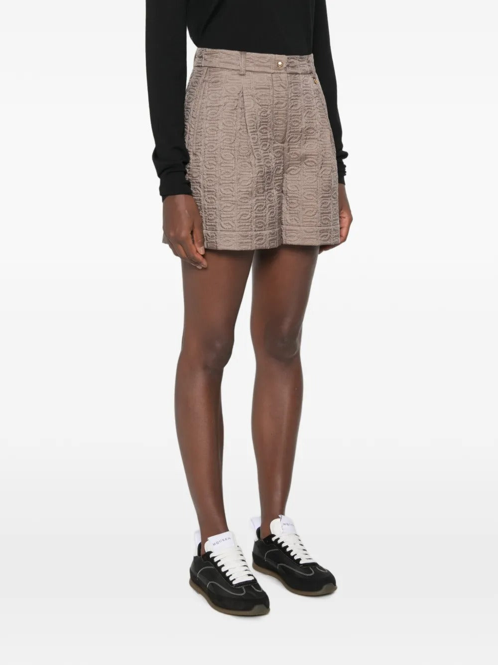 Quilted logo-embroidered shorts-MONCLER-Verso