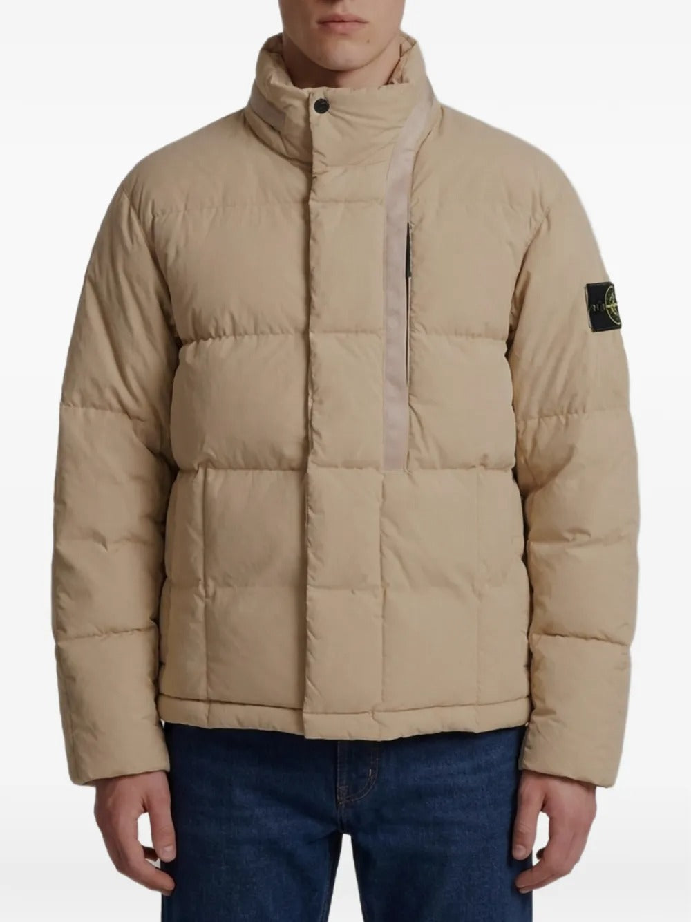 Quilted Logo-Patch Jacket-STONE ISLAND-Verso