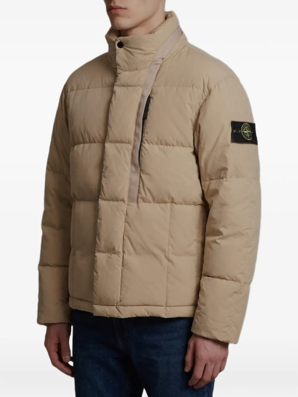 Quilted logo-patch jacket-STONE ISLAND-Verso