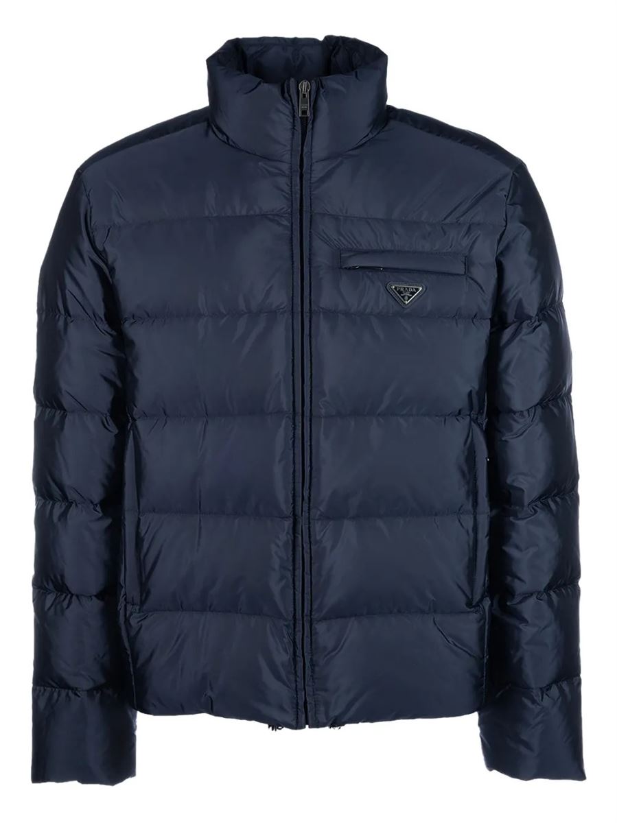 Quilted logo-plaque jacket-PRADA-Verso