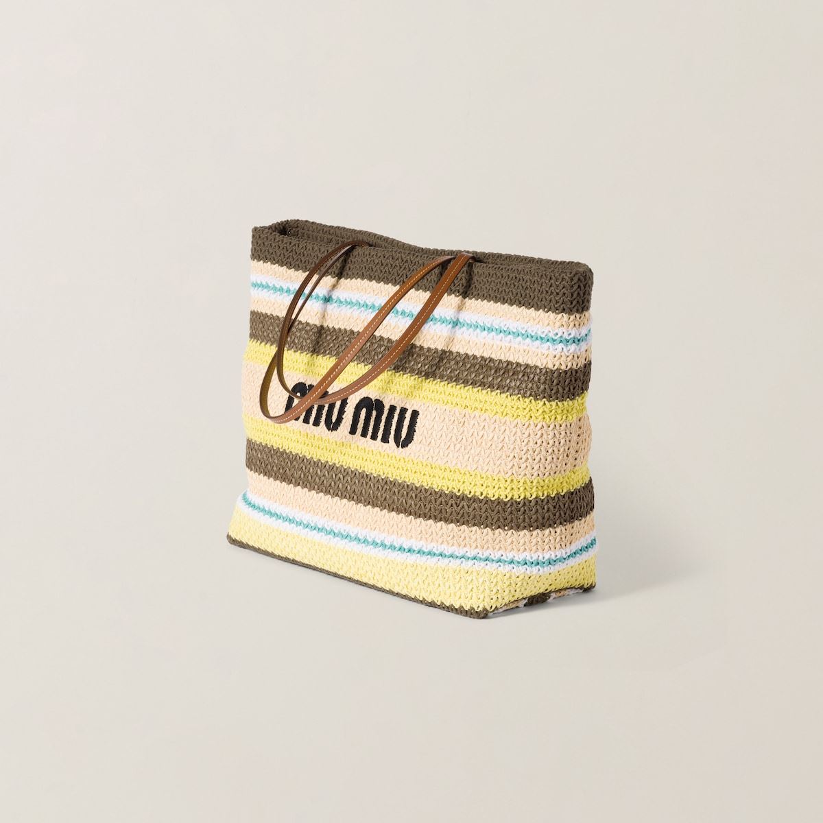 RAFFIA-EFFECT WOVEN TOTE BAG-MIU MIU-Verso