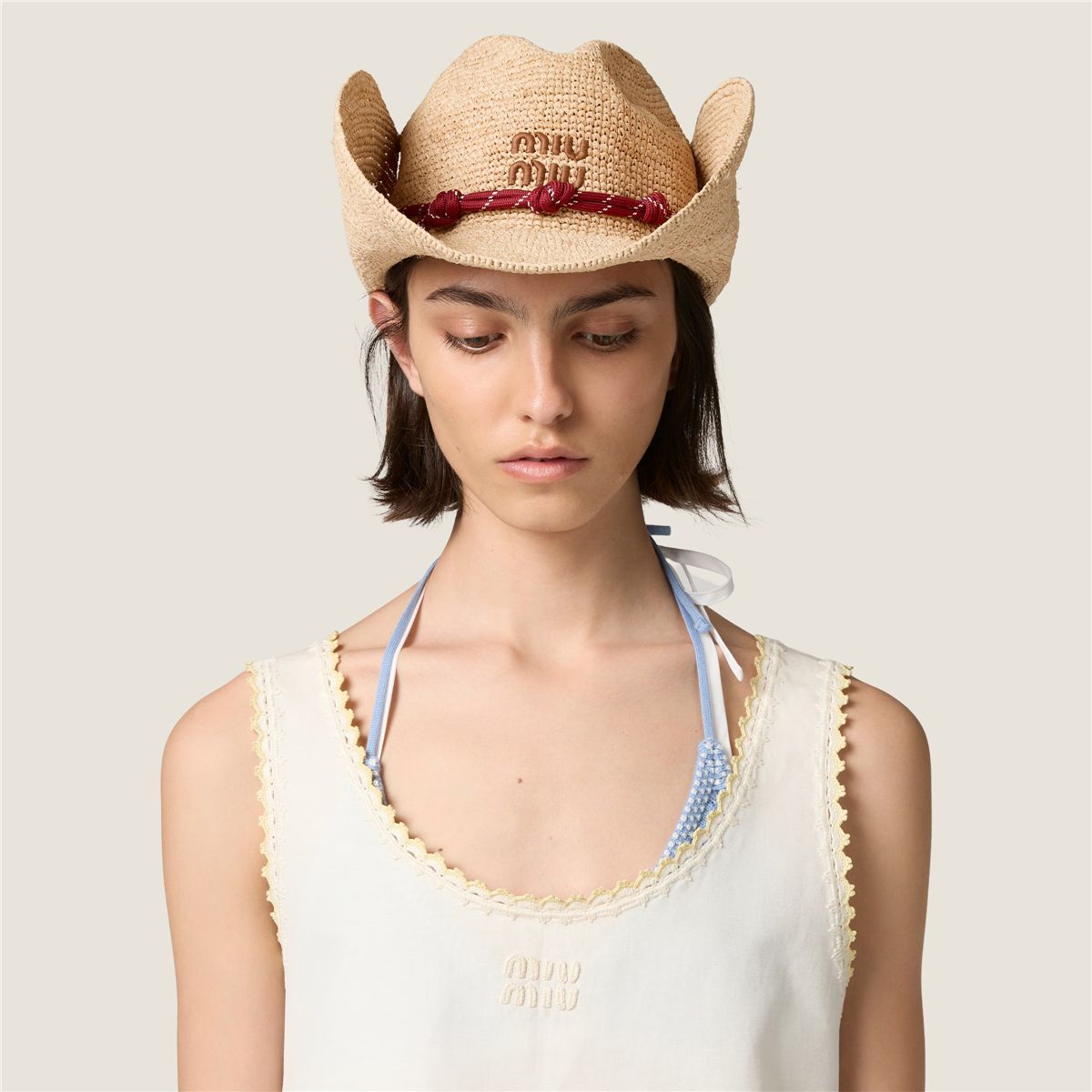 Raffia hat-MIU MIU-Verso